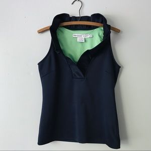 New Gretchen Scott Ruffle Neck Jersey Sleeveless